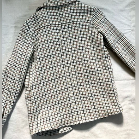 SÉZANE Will Cream Brown Houndstooth Plaid Wool Jacket RARE size Small NWT - Picture 8 of 13